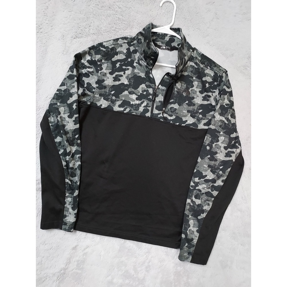 The North Face Pullover Mens Large 100NV Cinder Quarter Zip Top Camo Outdoor L